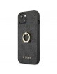 Guess iPhone 13 Case Cover Gray 4G Ring Stand Grey