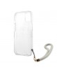 Guess iPhone 13 mini case cover marble with loop white / gray