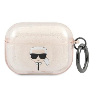 Karl Lagerfeld AirPods Pro Hülle Case Cover Gold Glitter Karl`s Head