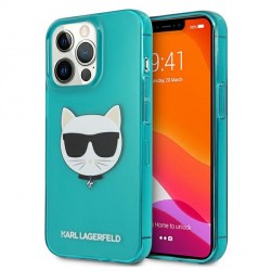 Karl Lagerfeld iPhone 13 Pro Case Cover Glitter Choupette Fluo Blue
