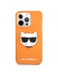 Karl Lagerfeld iPhone 13 Pro Hülle Case Cover Glitter Choupette Fluo Orange