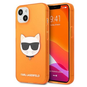 Karl Lagerfeld iPhone 13 mini Hülle Case Cover Glitter Choupette Fluo Orange