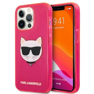 Karl Lagerfeld iPhone 13 Pro Max Case Cover Glitter Choupette Fluo Pink