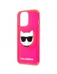 Karl Lagerfeld iPhone 13 Pro Max Hülle Case Cover Glitter Choupette Fluo Pink