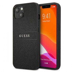 Guess iPhone 13 Hülle Case Cover Saffiano Strap Schwarz