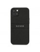 Guess iPhone 13 Hülle Case Cover Saffiano Strap Schwarz