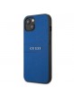 Guess iPhone 13 mini Hülle Case Cover Saffiano Strap Blau