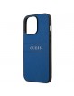 Guess iPhone 13 Pro Max Hülle Case Cover Saffiano Strap Blau