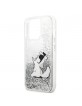 Karl Lagerfeld iPhone 13 Pro Hülle Case Cover Silber Liquid Glitter Choupette Fun