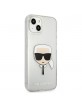 Karl Lagerfeld iPhone 13 mini Case Cover Glitter Karl`s Head Silver