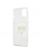 Karl Lagerfeld iPhone 13 mini Hülle Case Cover Glitter Karl`s Head Silber