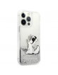 Karl Lagerfeld iPhone 13 Pro Max Case Cover Silver Liquid Glitter Choupette Fun