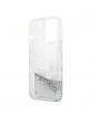 Karl Lagerfeld iPhone 13 Pro Max Hülle Case Cover Liquid Glitter Karl & Choupette Silber