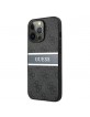 Guess iPhone 13 Pro Hülle Case Cover 4G Stripe Grau / Silber