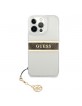 Guess  iPhone 13 Pro Hülle Case Cover Transparent 4G Brown Strap Charm
