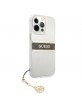 Guess  iPhone 13 Pro Hülle Case Cover Transparent 4G Brown Strap Charm