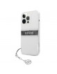 Guess iPhone 13 Pro Case Cover Transparent 4G Gray Strap Charm