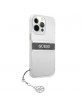 Guess iPhone 13 Pro Case Cover Transparent 4G Gray Strap Charm