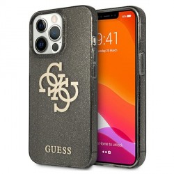 Guess iPhone 13 Pro Hülle Case Cover Glitter 4G Big Logo Schwarz