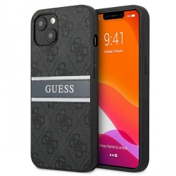 Guess iPhone 13 Hülle Case Cover 4G Stripe Grau / Silber