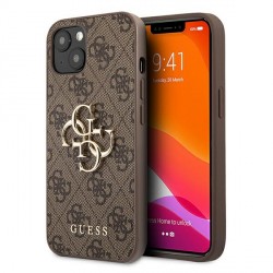 Guess iPhone 13 Case Cover 4G Big Metal Logo Brown