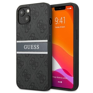 Guess iPhone 13 mini Hülle Case Cover 4G Stripe Grau GUHCP13S4GDGR