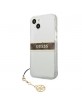 Guess  iPhone 13 mini Hülle Case Cover Transparent 4G Brown Strap Charm