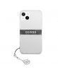 Guess  iPhone 13 mini Hülle Case Cover Transparent 4G Grau Strap Charm