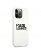 Karl Lagerfeld iPhone 13 Pro Case Cover Silicone White Stack Logo