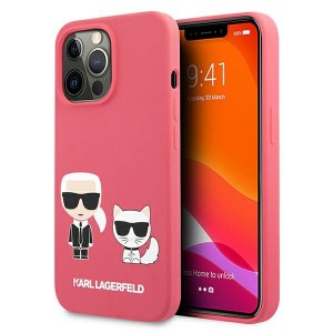 Karl Lagerfeld iPhone 13 Pro Hülle Case Cover Pink Silikon Karl & Choupette