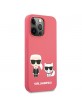 Karl Lagerfeld iPhone 13 Pro Hülle Case Cover Pink Silikon Karl & Choupette