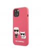 Karl Lagerfeld iPhone 13 mini Case Cover pink Silicone Karl & Choupette