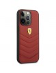 Ferrari iPhone 13 Pro Off Track Quilted Leder Hülle Case Cover Rot