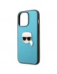 Karl Lagerfeld iPhone 13 Pro Cover Case Ikonik Karl`s Head Metal Blue