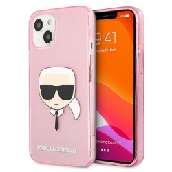 Karl Lagerfeld iPhone 13 mini Case Cover Glitter Karl`s Head Pink