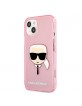 Karl Lagerfeld iPhone 13 mini Hülle Case Cover Glitter Karl`s Head Rosa