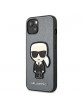 Karl Lagerfeld iPhone 13 mini cover case Saffiano Karl`s patch silver