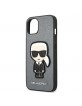 Karl Lagerfeld iPhone 13 mini cover case Saffiano Karl`s patch silver