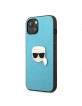 Karl Lagerfeld iPhone 13 mini cover case Ikonik Karl`s Head Metal Blue
