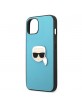 Karl Lagerfeld iPhone 13 mini cover case Ikonik Karl`s Head Metal Blue