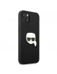Karl Lagerfeld iPhone 13 mini Hülle Case Ikonik Karl`s Head Metal Schwarz
