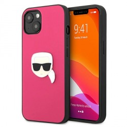 Karl Lagerfeld iPhone 13 mini cover case Ikonik Karl`s Head Metal Pink
