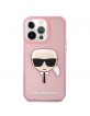 Karl Lagerfeld iPhone 13 Pro Max Hülle Case Cover Glitter Karl`s Head Rosa