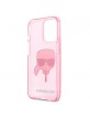 Karl Lagerfeld iPhone 13 Pro Max Hülle Case Cover Glitter Karl`s Head Rosa