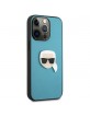Karl Lagerfeld iPhone 13 Pro Max Hülle Case Ikonik Karl`s Head Metal Blau