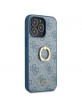 Guess iPhone 13 Pro Case Cover 4G Ring Stand Blue