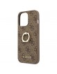 Guess iPhone 13 Pro Case Cover Ring Stand 4G Brown
