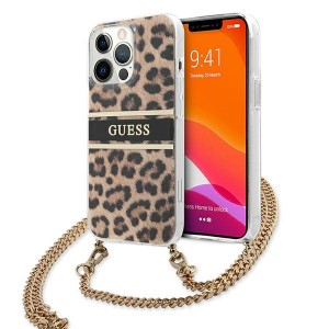 Guess iPhone 13 Pro Case Cover Leopard Shoulder Chain