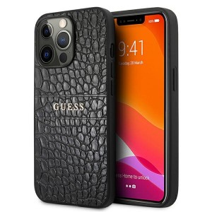 Guess iPhone 13 Pro Hülle Case Cover Croco Collection Schwarz