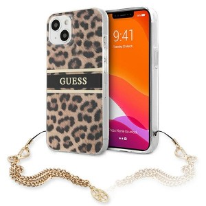 Guess iPhone 13 Hülle Case Cover Leopard Goldkette